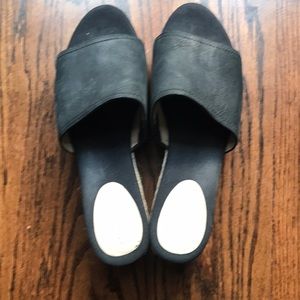 Cole Haan black suede upper slides